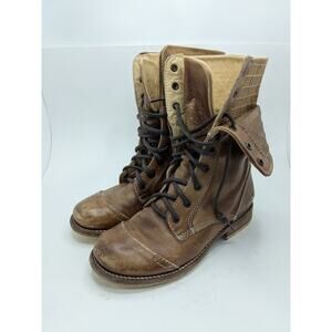 Bed Stu Roanne Fold Over Whiskey Distressed Leather Boots Made In Mexico 8.5 W